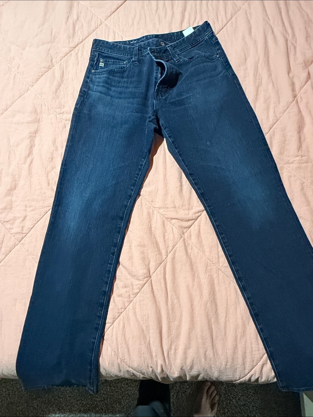 Ag Adriano Goldschmied Men's Dark Indigo Straight Jeans
